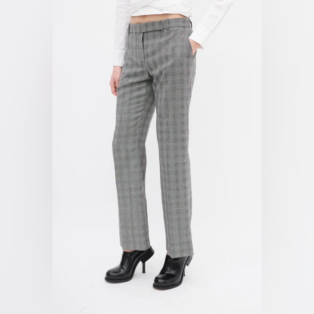Olsen Gray Plaid Tweed Brown Trousers High Rise Vintage Academia Size 12 M/L